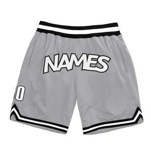 Wholesale <b>Customized</b> Double Layer Mesh Zipper Pockets Stitched Embroidery Unisex Plus Size Custom Basketball Shorts - Product Image 1