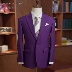 Collection de couleurs naturelles violettes de rêve |   Costume sur mesure de luxe deux pièces (veste et pantalon) |   Du Vietnam - Product Image 4