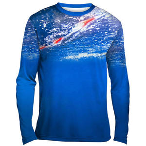 Camiseta de pesca de manga larga con diseño de sublimación en blanco con logotipo personalizado de alta calidad para hombre - Product Image 4
