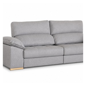 Sofá de Tela Moderno y Minimalista en Gris Claro con Patas de Madera, Tres Plazas, Respaldo Acolchado, Forma Semicircular para Sala de Estar - Product Image 5