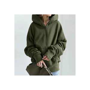 Unisex logotipo personalizado transpirable a prueba de viento respetuoso con el medio ambiente cremallera completa polar bordado con capucha invierno estilo Hip Hop venta al por mayor sólido - Product Image 3