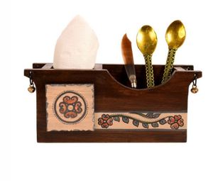 Decorative Wooden Napkin Cutlery Holder for Home Hotel Table Decoration in Wholesale Price - Product Image 5