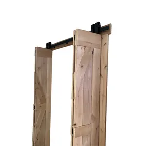 ชุดฮาร์ดแวร์ประตูโรงนาแบบสองพับสำหรับประตูไม้ภายใน