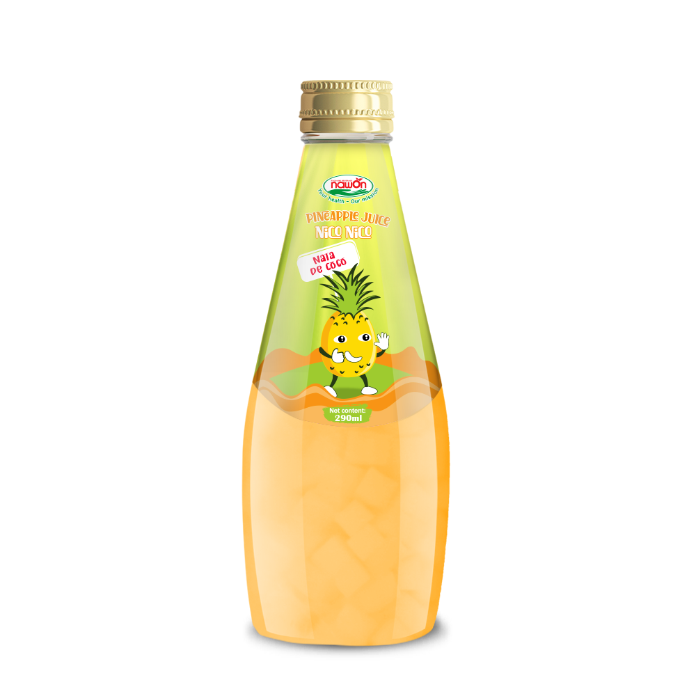 Бесплатный образец 290 мл NAWON Nata de Coco Напиток Фруктовый сок с желе Nata de Coco ананас OEM/ODM производитель напитков