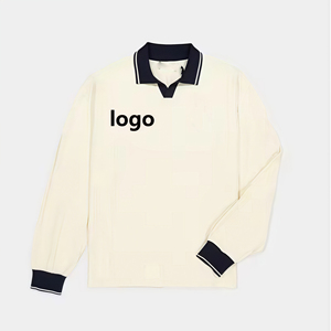 Factory Custom Logo Embroidery Jacquard Rugby <b>Sweater</b> Men Casual Striped Knitted Polo Football - Product Image 1