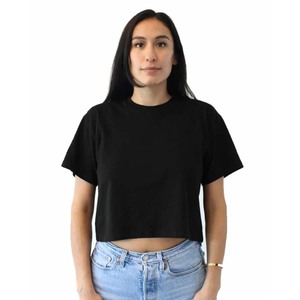 Bella-T-shirt noir en toile pour femme Taille XS/S - Product Image 1