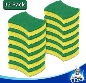 Éponge à récurer en cellulose robuste MR.SIGA, éponge à vaisselle double face, lot de 12 - Product Image 3