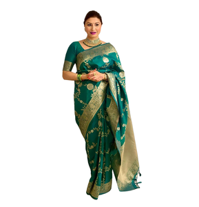 Vente chaude Traditionnel Banarasi Doux Soie Saree Nuptiale Mariage Festival Porter du Fournisseur Indien pour les Fêtes Prix de Gros - Product Image 1