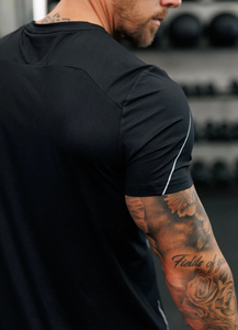 เสื้อยืด92% 8% โพลีเอสเตอร์อีลาสเทนน้ำหนักเบาระบายอากาศได้ดีดีไซน์ท่อทรงสลิมฟิตแต่งโลโก้ได้ตามต้องการ - Product Image 2