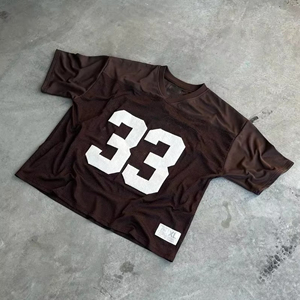 เสื้อเจอร์ซี่ย์กีฬาแขนสั้นทรงหลวมของผู้ชายเสื้อเจอร์ซีย์กีฬาโอเวอร์ไซส์แบบสั่งทำ2025 - Product Image 1