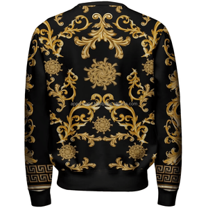 Sweat-shirt à col rond oversize en coton de qualité supérieure brodé sur mesure de grande taille pour femmes et hommes - Product Image 4