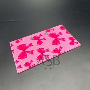 Wholesale Pink Bow Acrylic Lash Tile With <b>Magnets</b> Bow Print Custom Logo Printing OEM Service Wholesale - Product Image 6
