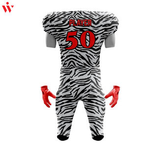 Uniforme de football américain imprimé de logo personnalisé vêtements de sport en polyester léger et respirant ensembles grande taille à manches courtes - Product Image 2