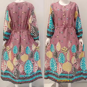 Camisón Informal Musulmán para Mujer con Cintura Elástica, Largo hasta la Rodilla, para Verano, por Chrysanta - Product Image 6