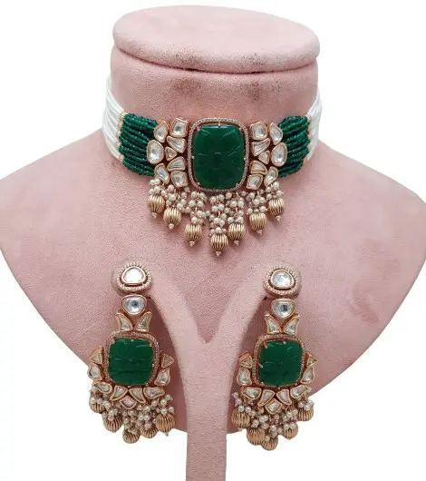 Buy Premium Quality Kundan Choker Set with Modern Designed & Fashionable Style Necklace Set By Indian Exporters