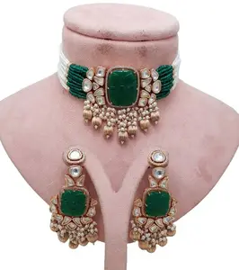 Buy Premium Quality Kundan Choker Set with Modern Designed & Fashionable Style Necklace Set By Indian Exporters
