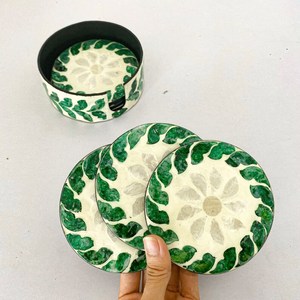Best Selling Mother of Pearl <b>Coaster</b> for Dining <b>Table</b> Decor OEM Rustic <b>Coaster</b> From Vietnam Handmade Wholesale - Product Image 1