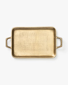 Acabado antiguo con asa Bandeja de hoja de metal decorativa Forma rectangular con asa para servir en hoteles y restaurantes - Product Image 3