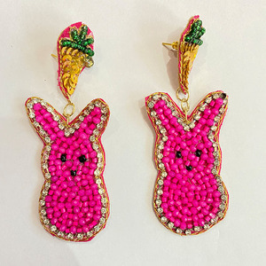 Fantasía nuevo diseño Latón chapado en oro y cuentas elegantes pendientes de aro de Pascua de moda accesorios elegantes - Product Image 1
