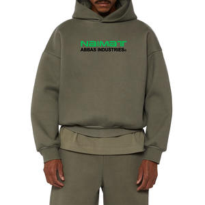 Personnalisez votre marque hiver surdimensionné sweats à capuche et pantalons évasés ensembles 220g français éponge survêtement/unisexe/survêtement/2 pièces ensembles - Product Image 5