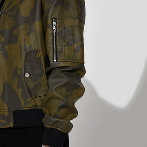 Chaqueta de Cuero de Lona Sólida Extra Grande Personalizada de Alta Calidad para Hombre, Estilo Vintage, Chaqueta Bomber con Logotipo Frontal, Cierre de Cremallera, Ajuste Holgado, Invierno - Product Image 6