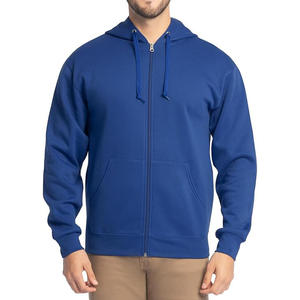 Sweat à capuche en coton avec logo personnalisé pour hommes OEM sweat-shirt à fermeture éclair marque privée sweat à capuche à fermeture éclair tissu doux veste en coton décontracté en vrac - Product Image 1