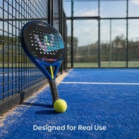 Raquette de padel entièrement en carbone, face perforée, légère, pour entraînement, compétition, location en club