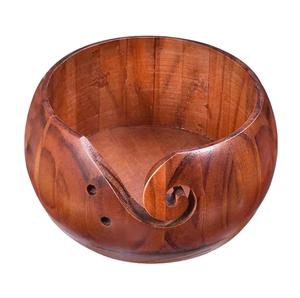 Handmade Acacia Wooden Yarn Bowl for Hand Knitting Eco-Friendly Fashion Design Customized Color High Quality Hot Selling - Product Image 3
