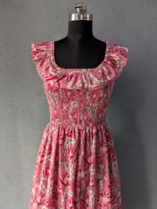 Blusa sin mangas de algodón no tejido con estampado floral indio hecho a mano, elegante, ecológica, lavable, con bolsillos, para mujer, otoño-verano - Product Image 2