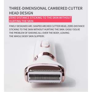 Rasoir électrique pour femmes, lame en acier inoxydable, 4-en-1, tondeuse à sourcils, rasage à sec et humide, épilateur facial pour le visage et le nez, lavable - Product Image 5