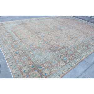 Turkish Oversize Rug 12.9x19.3 ft (392x588 cm), <b>Brown</b> Abstract Vintage Rug - Product Image 3