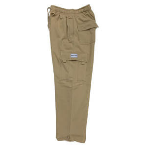 กางเกงคาร์โก้แบบสปอร์ตเอวสูงของผู้ชายกางเกงผูกเชือกปิดผ้าฟลีซกันรอยยับสำหรับออกกำลังกายในฤดูหนาวสีสะดอก - Product Image 1