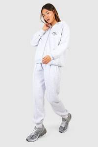 Streetwear urbain Ensemble de survêtements d'hiver pour femmes Sweat à capuche zippé surdimensionné Deux pièces Logo personnalisé Tenue de jogging OEM Fashion Wear 100% - Product Image 3