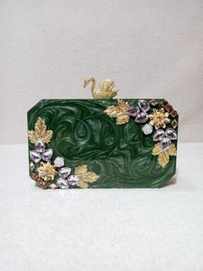 Pochette en résine tendance avec poignée en métal floral sac de soirée dame Clutch2024 sac à main de mariage attrayant fait à la main Style à la mode - Product Image 4