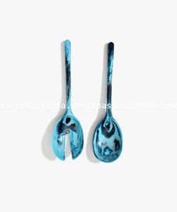 Cuchara de resina ecológica hecha a mano, herramientas de ensalada ligeras y duraderas para comedor moderno, hogar, cocina, ajustes de mesa elegantes - Product Image 2