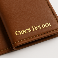Carnet de Visite Portable de Luxe en Cuir avec Logo Imprimé Or Offset Personnalisé pour Restaurants, Motels, Hôtels