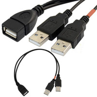 USB 2.0 A Doppelstecker für Weibchen zu 2 Doppel-USB A-Auslöser für Männchen Y-Splitter Nabe Adapterkabel