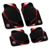 Tapis de voiture universel personnalisé antidérapant en PVC avec logo imprimé, design géométrique, ensemble complet pour Renault et Land Rover, voitures européennes
