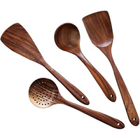 Houten Keuken Lepel Set Voor Het Koken Roeren Serveren Van Natuurlijke Bamboe Gebruiksvoorwerpen Voor Eco Thuisgebruik