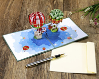 Tarjeta de Felicitación Navideña 3D con Modelo Pop-up de Santa Claus y Reno para Navidad