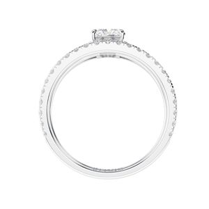 RITZIN RIH677 2.00CT Unique Radiant Engagement <b>Ring</b> Set with <b>Thin</b> Rose Gold Eternity Band Cute Bridal Gift for Women - Product Image 6