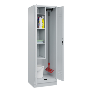 C+P Armadio per Prodotti per la Pulizia Cabo 4 Ripiani, 610 x 500 x 1950 mm, grigio, con base - Product Image 3