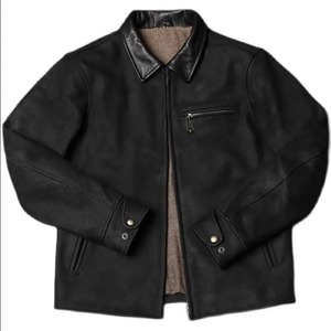 Chaqueta de Invierno Estilo Urbano para Hombre, de Cuero de Oveja Mate Vintage, Anti-Caídas, Ajustada, Impermeable y Cortavientos - Product Image 1