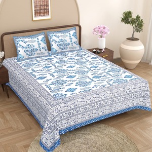Cotton <b>King</b> Bedsheet with 2 <b>Pillow</b> Covers Soft Durable & Elegant Combo Set 100% Cotton Bedding Set with <b>Pillow</b> Cases <b>King</b> <b>Size</b> - Product Image 2