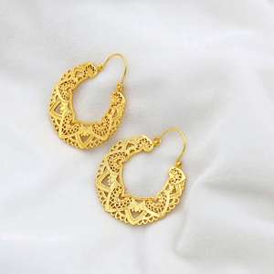 18K Gold Plated Brass Material Boho Festival Jewelry <b>Fashionable</b> Tribal Ear Jewellery Hoop <b>Drop</b> <b>Earrings</b> for Women's Party Wear - Product Image 3