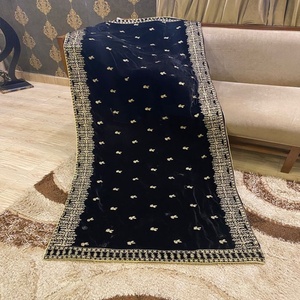 Best Selling Unique Design <b>Embroidered</b> Velvet <b>Shawls</b> for Ladies - Product Image 5