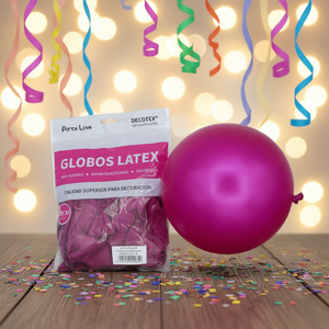 Globos de Látex para Fiestas, 30 cm, Color Fucsia Metálico, Globos Decorativos para Fiestas - Product Image 3