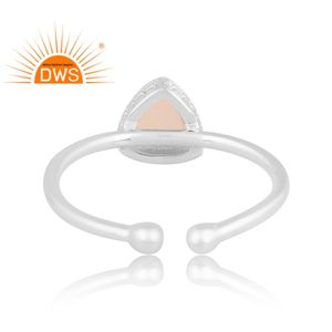 แหวนเงินแท้ประดับพลอยลาบราดอไรต์ธรรมชาติ ดีไซน์ปรับขนาดได้ รุ่นใหม่มาแรงปี 2026 เครื่องประดับสั่งทำพิเศษสำหรับผู้หญิง ของขวัญสำหรับเธอ - Product Image 4