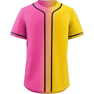 Custom Baseball Jersey Solid Blank Full Button <b>Down</b> Wholesale Classic Quick Dry Breathable 100% Polyester Sports Wear Uniform - Product Image 2