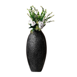 all <b>Black</b> Hammered Metal <b>Vase</b> For Home Decor - Product Image 1